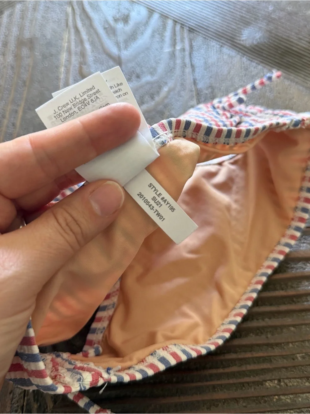 J. Crew Crewcuts Stripe Side Ruched Bikini Swim Bottom XS 4-5
